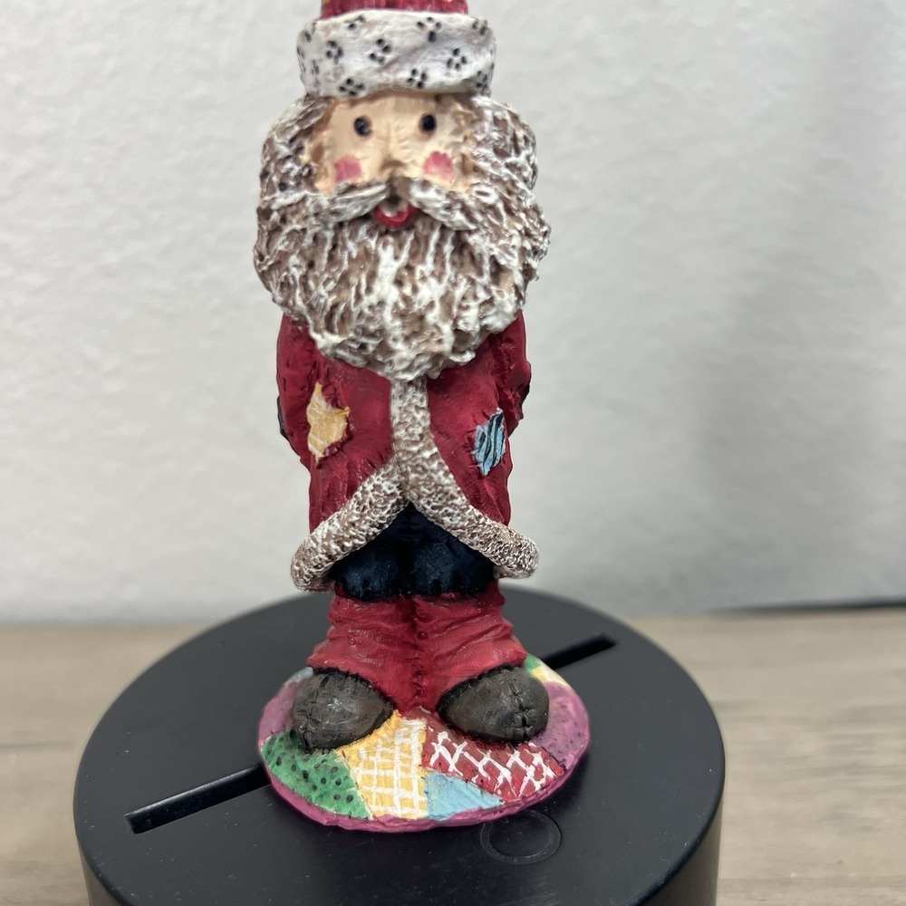 Vintage 1995‎ Ganz Skinny Santa Patchwork Quilt Theme 6.5" Tall (Please Read) - Picture 2 of 5